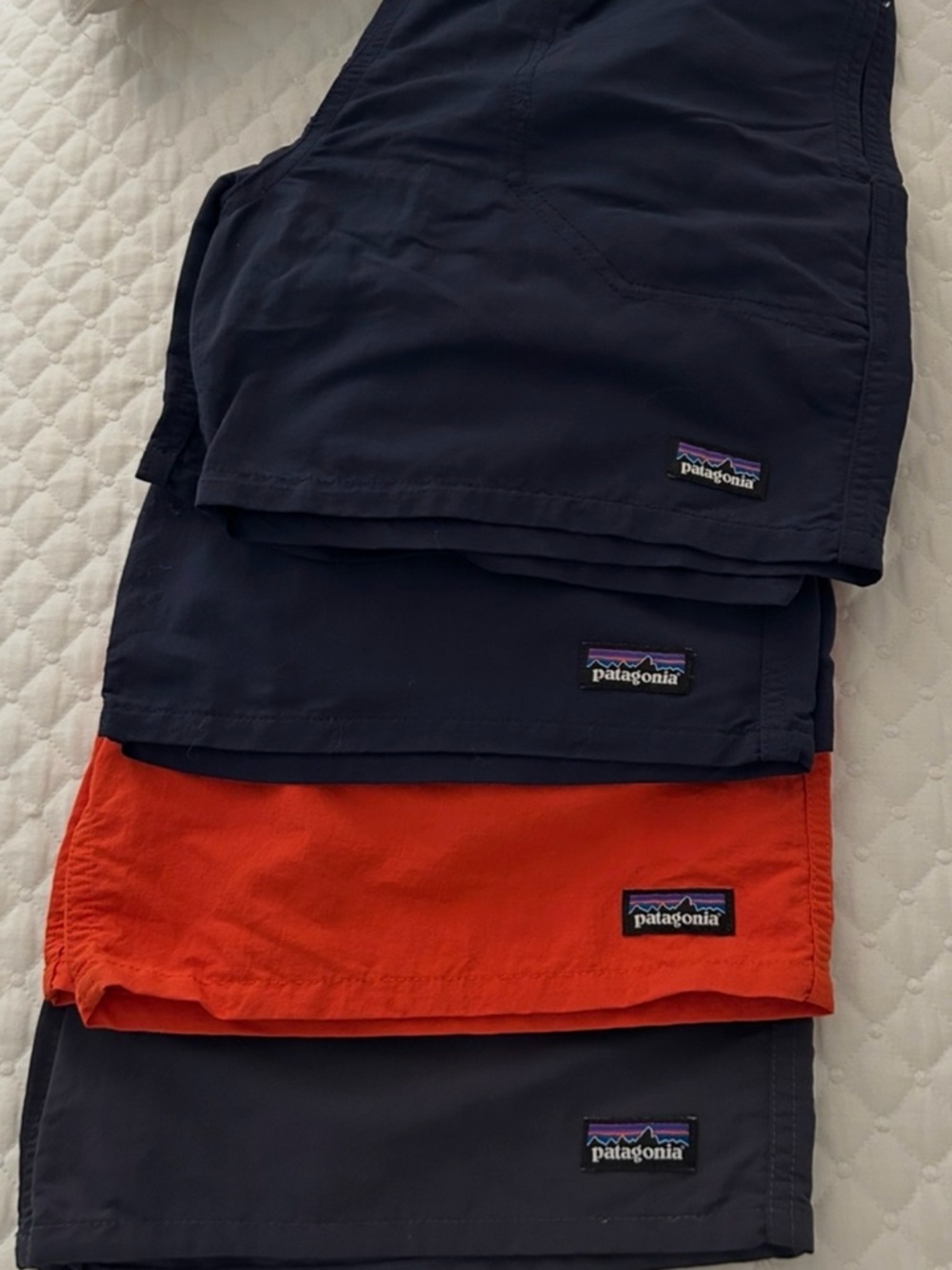 Patagonia Kids Navy, Slate and Red Shorts - 4pairs